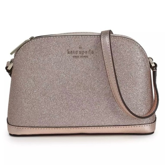 kate spade Handbags - Kate Spade New York Rose Gold Tinsel Dome Sparkly Crossbody Bag *Minor Stains*